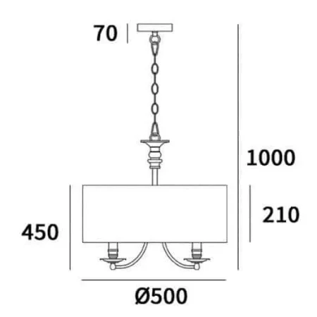 Lampa Hampton wisząca glamour czarna do salonu  ABU DHABI P05697CH-BK - Cosmo Light